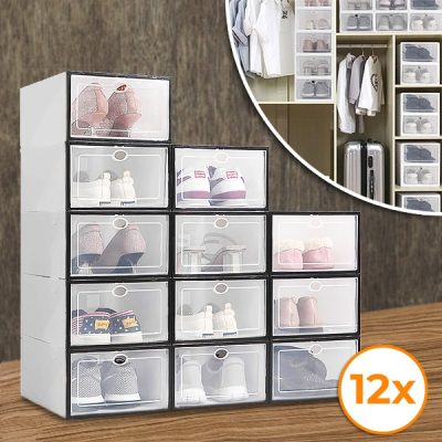 Cutie de plastic pentru depozitarea pantofilor (12 bucăți) | SHOEZY