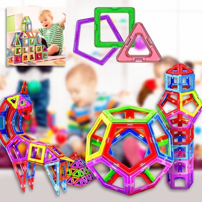 Blocuri de construcție magnetice 3D (50 de bucăți) | BUILDNETIC