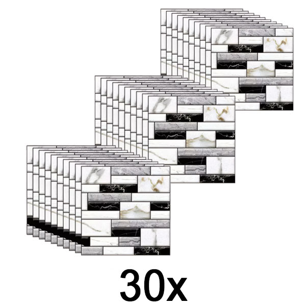 3x Autocolante de perete 3D cu aspect de marmură (10 buc) | MARBLEBLOCKS